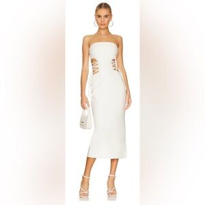 Aleena midi dress in white size small